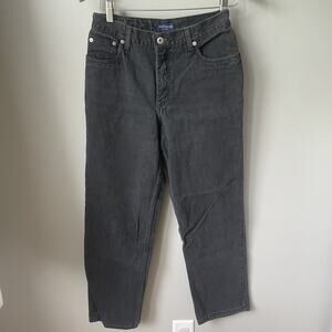 Vintage Ann Taylor 90s y2k high‎ rise waist mom jeans tapered leg black Size 8P